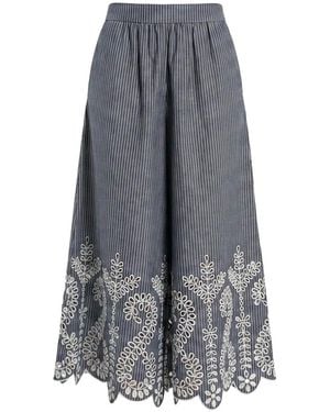 CHRISTY LYNN Carter Embroidered Wide-Leg Pants - Grey