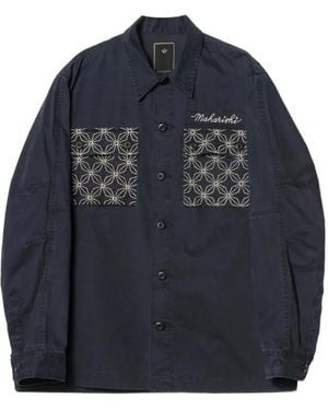 Maharishi Sashiko Embroidered Ripstop Shirt - Blue