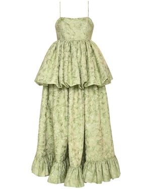ANOUKI Sleeveless Ruffle Dress - Green