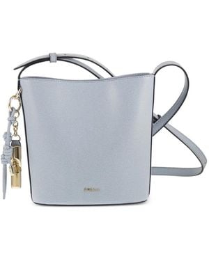 Furla Roxie Charm-Detail Leather Bucket Bag - Blue