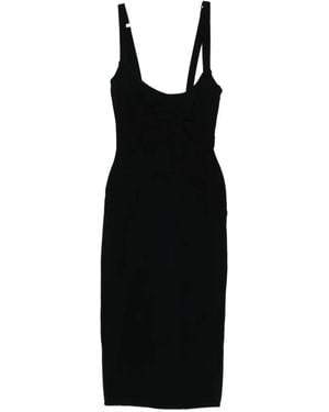 The Attico Fitted Midi Dress - Black