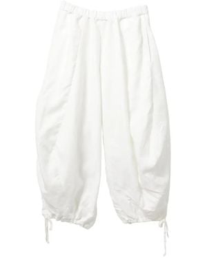 Comme des Garçons Drawstring-Cuff Balloon Pants - White
