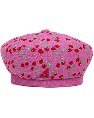 Kangol Tropic Cherry-Patterned Knitted Beret - Pink