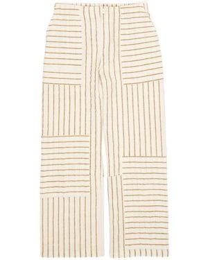 Bimba Y Lola Patchwork Striped Trousers - White