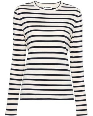 Jil Sander Long-Sleeve Striped T-Shirt - White