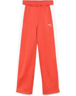 PUMA Cotton-Blend Track Trousers - Red