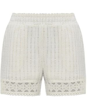 AllSaints Pantalones Cortos Elma Con Ribete De Encaje - Blanco