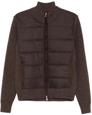 Vengera Veste Matelassée À Empiècements En Maille - Marron
