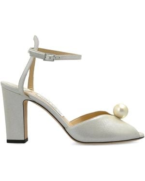 Jimmy Choo 85Mm Sacaria Sandals - Metallic