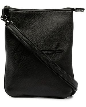 discord Yohji Yamamoto Sac Porté Épaule En Cuir À Logo Brodé - Noir