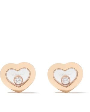 Chopard 18Kt Rose Happy Diamonds Icons Ear Pins - Natural