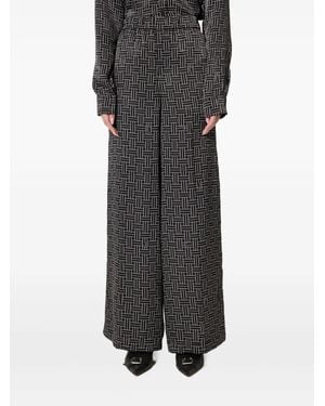 KENZO Geometric-Pattern Pants - Gray