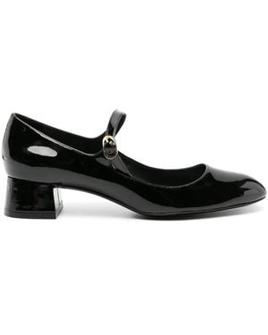 Stuart Weitzman Vivienne 35mm エナメルレザー パンプス - ブラック