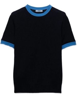 Prada Pull En Cachemire À Manches Courtes - Noir