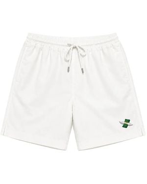 ALBERTO BRESCI Embroidered Drawstring Shorts - White