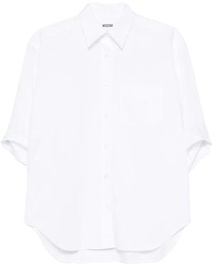 Moschino Short-Sleeve Chest-Pocket Shirt - White
