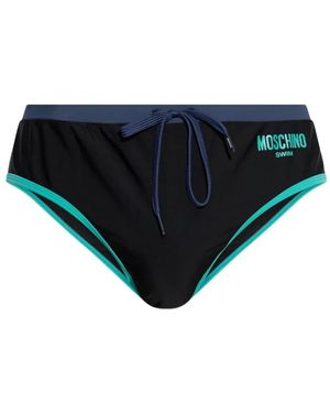 Moschino Maillot De Bain Imprimé À Lien De Resserrage - Black