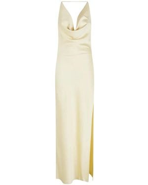 ANDAMANE Cowl-Neck Slit Maxi Dress - White
