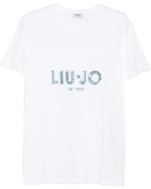 Liu Jo Sequin-Embellished T-Shirt - White