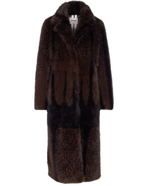 S.W.O.R.D Mantel mit Faux Fur - Schwarz