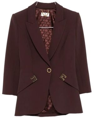 Elisabetta Franchi Crepe Blazer - Brown