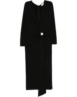 Nissa Crystal-Embellishment Midi Dress - Black