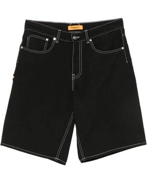 Replay Shorts Con Costuras En Contraste - Negro
