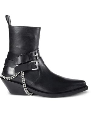 Ann Demeulemeester Bottines Kiril Santiago À Détail De Chaîne - Black