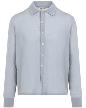 Our Legacy Fall Button-Up Polo Cardigan - Blue