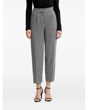 Benetton Houndstooth Pleated Trousers - Black
