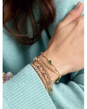 Monica Rich Kosann Tennis Diamond And Emerald Bracelet - Green