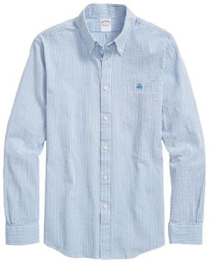 Brooks Brothers Striped Cotton Shirt - Blue