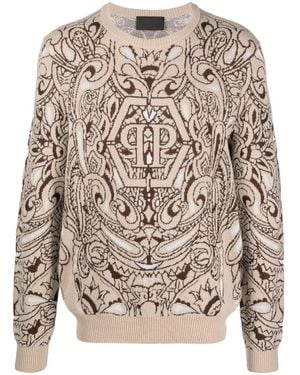 Philipp Plein ペイズリー セーター - ブラウン