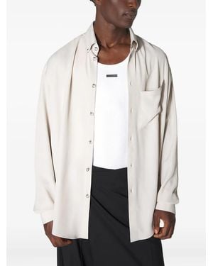 Mugler Button-Fastening Patch-Pocket Shirt - White