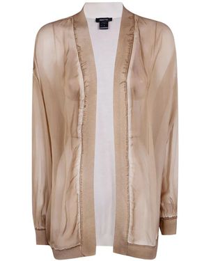Avant Toi Sheer-Panelled Silk Cardigan - Natural