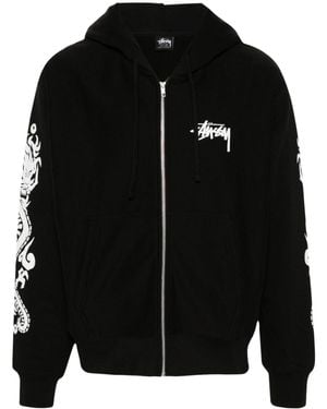 Stussy Dragons Hoodie - Black