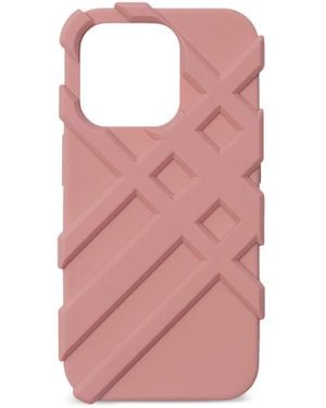 Burberry チェック Iphone 15 Pro ケース - ピンク