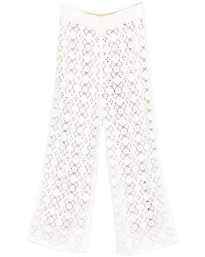 Bompard Crocheted Elasticated-Wais Pants - White
