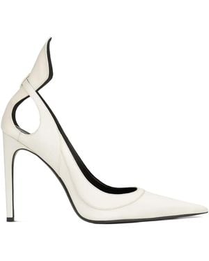 Nina Ricci Satin Cut-Out Pumps - White