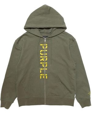 Purple Brand Stencil Logo Zip-Up Hoodie - Green