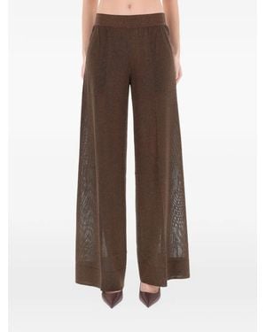 Circus Hotel Mesh-Panel Trousers - Brown