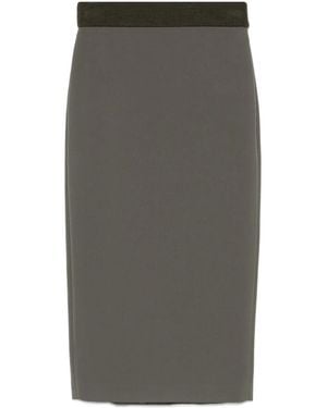 Peserico Kokerrok Met Elastische Tailleband - Grijs