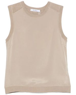 Max Mara Crew-Neck Vest - Natural