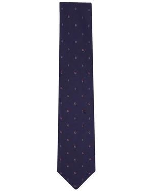 Brioni Geometric-Pattern Tie - Blue