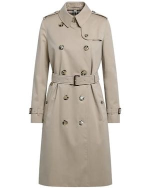 Burberry Kensington Double-Breasted Trench Coat - Natural
