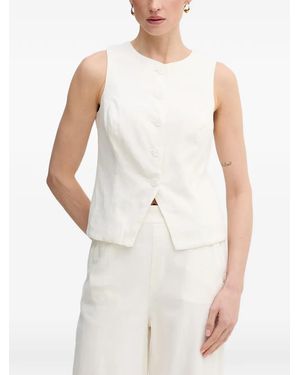 DKNY Blouse À Design Sans Manches - Blanc