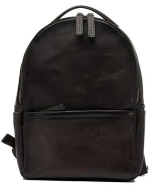 Officine Creative Leather Top-Handle Backpack - Black