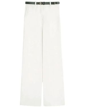 Max Mara Mastamico Wide-Leg-Hose Mit Gürtel - Weiß