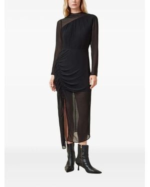 AllSaints Pleated Side-Split Dress - Black