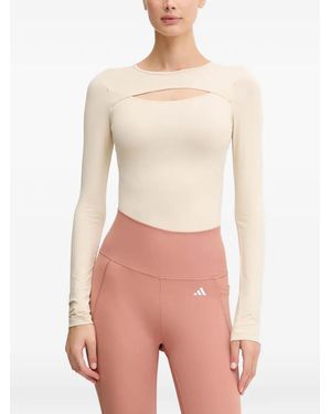 Casall Cut-Out Long-Sleeved Bodysuit - White